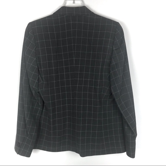 Giorgio Armani Le Collezioni Gray Windowpane Blazer Jacket Vintage - Picture 4 of 8